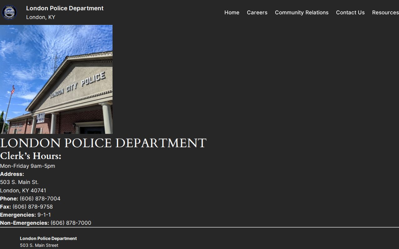 London Police Department arrest records contact information