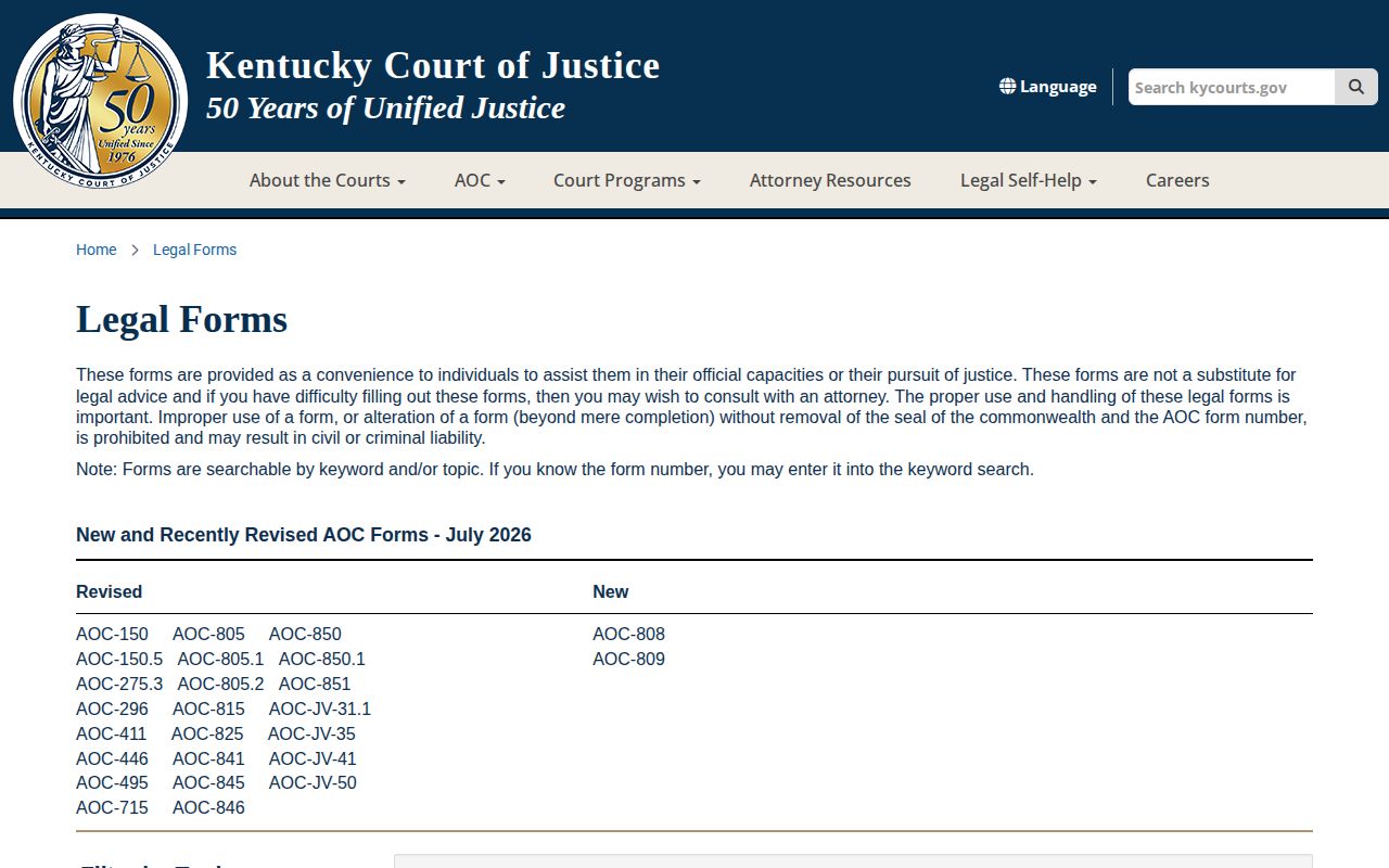 Kentucky court forms for Laurel County booking-record expungement